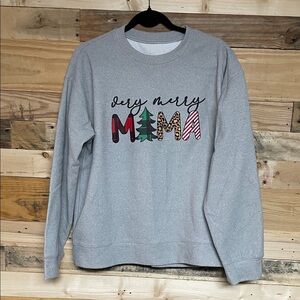 Very Merry Mama Gray Super Soft and Cozy Graphic Sweatshirt size XL